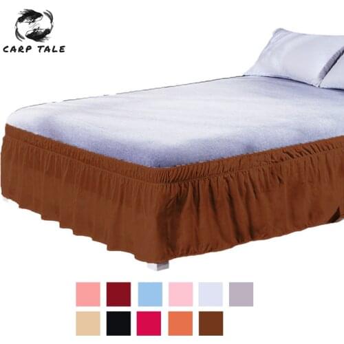 New Solid Elastic Bed Skirt Home Hotel Bedroom Decorations Supplies 11 Colors S/M/L/XL