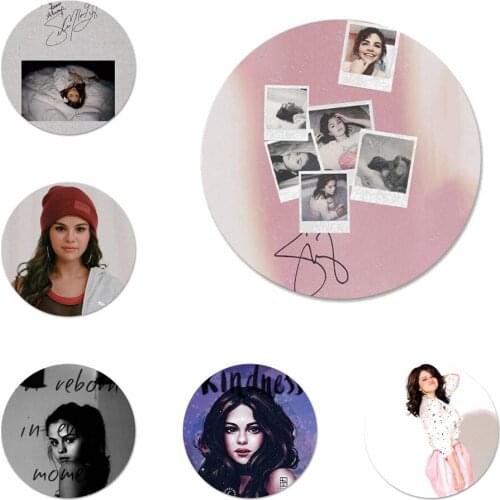New selena gomez signature Icons Pins Badge Decoration Brooches Metal Badges For Clothes Backpack Decoration