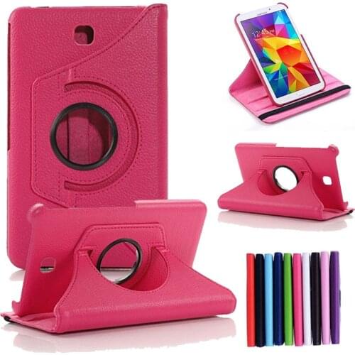 New Coque for Samsung Galaxy Tab 4 8.0 SM-T330 T331 Case 360 Rotation Smart Stand PU Case for Samsung Tab 4 T330 T331 360 Cover