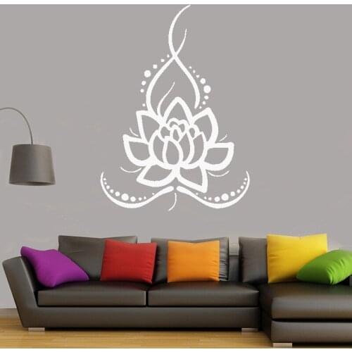Yoga Ornament Wall Decals Boho Lotus Flower Wall Sticker Bohemian home decoration for living room bedroom vinyl decal mural G742