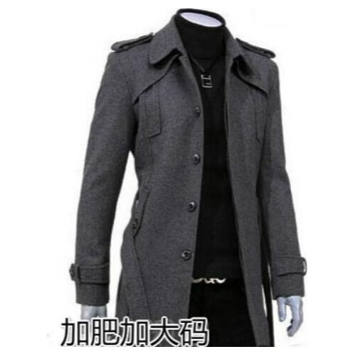 Autumn and winter casual woolen coat men single breasted trench coats overcoat mens cashmere coat casaco masculino england black