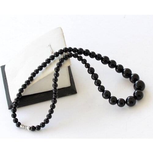 Black Onyx Stone Bead Necklace European Cool Men Jewelry Trendy Yoga Mens Women Necklaces Mala Beads