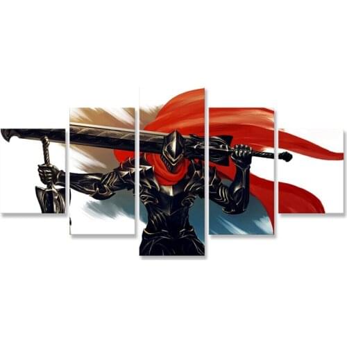 Anime Overlord Wall Art Painting 5 Pcs Wall Decoration Modern Oil Paintings Wall Picture for Living Room