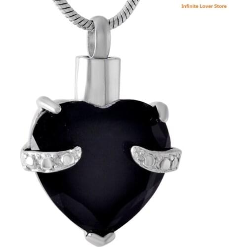 KLH8072 Hold My Heart Death Stone Stainless Steel Cremation Jewelry,Wholesale Human/Pet Funeral Jewelry for Ashes or Memorial