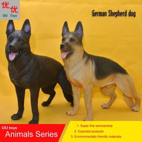 Hot toys: German Shepherd dog simulation model Animals kids toys children educational props