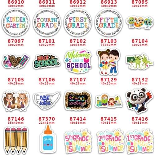 DIY Craft Supplies Sewing Accessories Cartoon Back To School Printed Planar Resins Mold 30 Pieces. PR-86910