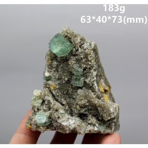 183g Natural green fluorite and clear crystal Symbiosis mineral specimens Stones and crystals Healing crystal quartz