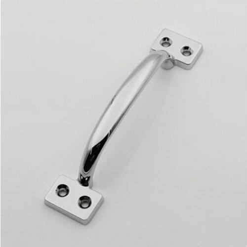 Modern simple fashion unfold install furniture handles shiny silver kitchen cabinet drawer pull knob chrome dresser door handle