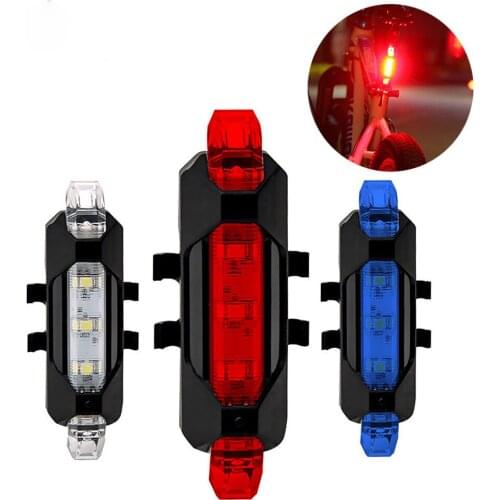 LED Bicycle Light Waterproof Rear Tail Light USB Rechargeable Bike Cycling Portable Safety Warning Light Emergency Lighting