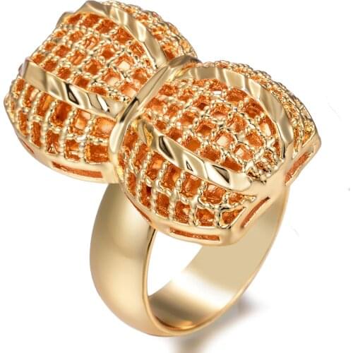 Wando Ethnic Ethiopian peanut Gold Color Wedding Ring for Women Nigerian Somali African Fashion Ring Middle East Jewelry