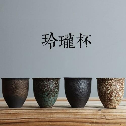 Japanese Kiln Coarse Pottery Sample Tea Cup Handmade Pottery Large High Master Cup Of Red Tea Pu-erh Tea Kungfu Tea Cups 100ml