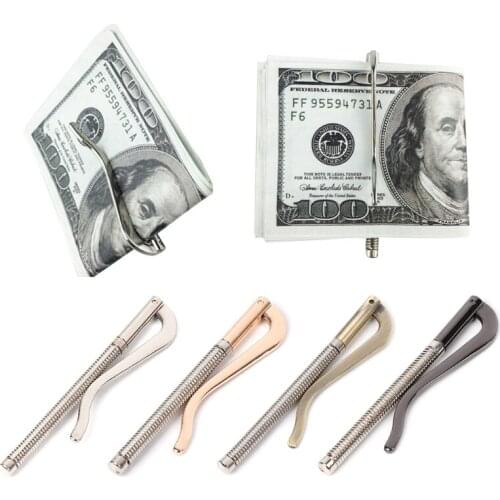 Metal Bifold Money Clip Bar Wallet Replace Parts Spring Clamp Simple Dollar Cash Holder High Quality 8x1.5cm Silver/Gold Gifts