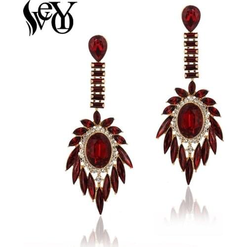 VEYO Luxurly Crystal Drop Earrings Hyperbole Long Bridal Dangle Earrings for Women Fashion Jewelry 2020New Gift