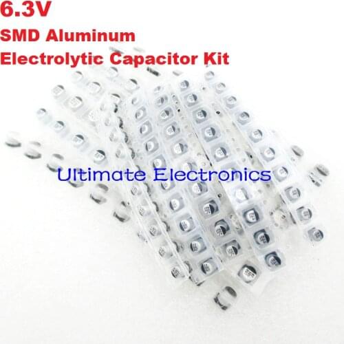 140Pcs/Lot 9values 22uF-1500uF 6.3V SMD Aluminum Electrolytic Capacitor Assorted Kit Set Samples Kit