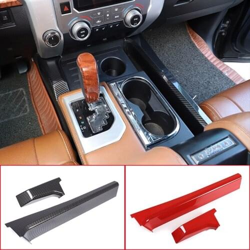 2pcs ABS Red Car Styling Center Console Gear Shift Side Decoration Strips For Toyota Tundra 2014-2020 Interior Accessories