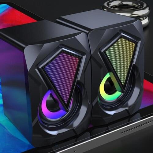 2Pcs Portable Speaker High-Volume Subwoofer USB Computer Audio Loudspeaker for Home Office Desktop