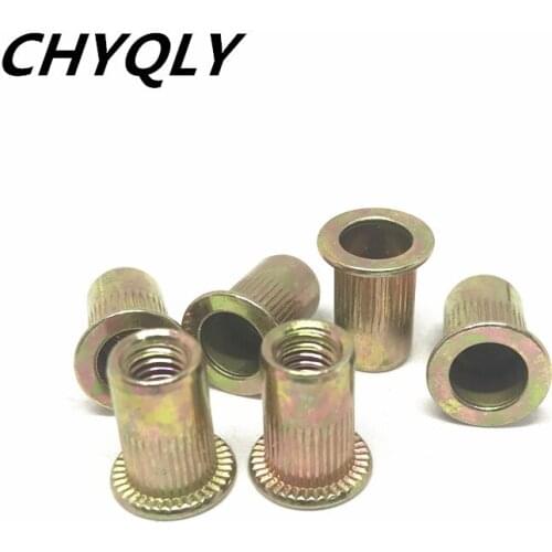 50pcs M3 M4 M5 M6 M8 M10 M12 Metric Threaded Carbon Steel Rivet Nut Rivnut Inserts Furniture Nut