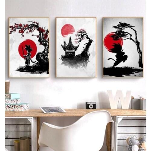 5D Diy Diamond Painting Goku Anime Characters Japan Artwork Black White Wall Art Child Room Decor Diamond EmbroideryZP-4191