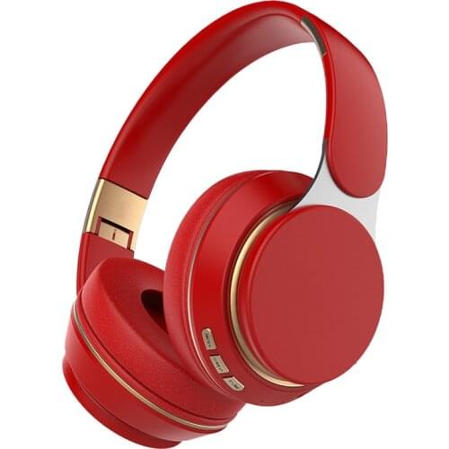 Red T7 Bluetooth 5.0 Headphones Wireless Headset Foldable Stereo Adjustable Earphones With Mic for phone Xiaomi Huawei Pc TV