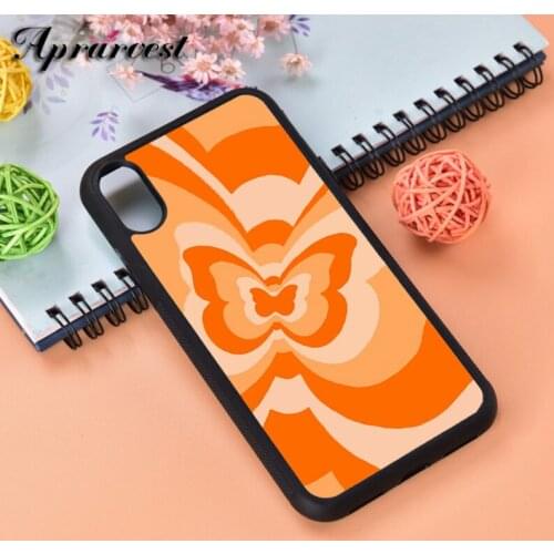 Aprarvest Phone Case Cover For iPhone 6 6S 7 8 PLUS X XS XR 11 12 MINI PRO MAX Butterfly Pattern Heart Love Infinity Orange