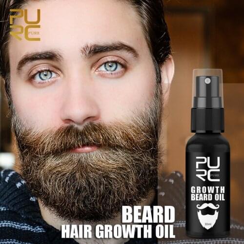 Pure Beard Growth Oil Men Anti Hair Loss Grow Moustache Essence Oil Thicker Fuller Gentlemens Beard Hair Extension Pro 30ml