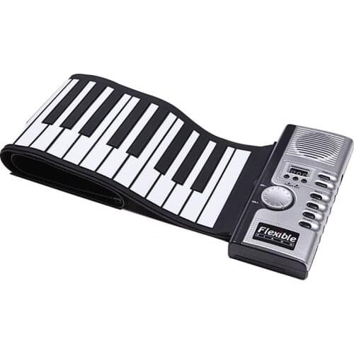 Portable 61Keys Roll Up Piano Digital Piano Flexible Silicone Folding Electronic Keyboard Children Student Musical Instrument