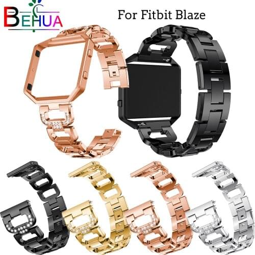 D-shaped design for Fitbit Blaze smart strap bracelet stainless steel replacement diamond wrist strap watchbands Accessories