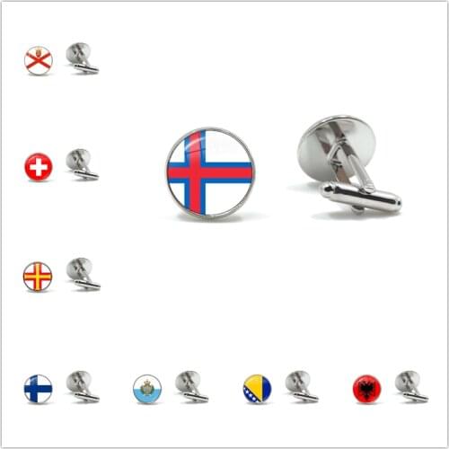 Gibraltarian Jersey San Marino Switzerland Guernsey Finland Faroe Islands Bosnia And Herzegovina Albania Glass Cufflinks Gift
