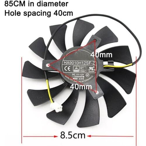 HA9010H12F-Z 85MM 0.57A 2Pin GTX1050 GPU Cooler Fan For MSI Geforce GTX 1050 2G GTX 1050Ti 4G OC Graphic Card Cooling Fan
