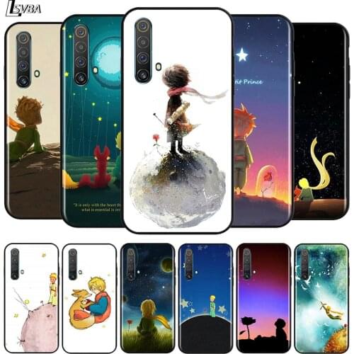 Art Little Prince for OPPO Realme V15 X5 X3 X50 X7 X2 C17 C11 C3 C2 7 7i 6 6S 6i 5 Narzo 20 Pro Black Phone Case