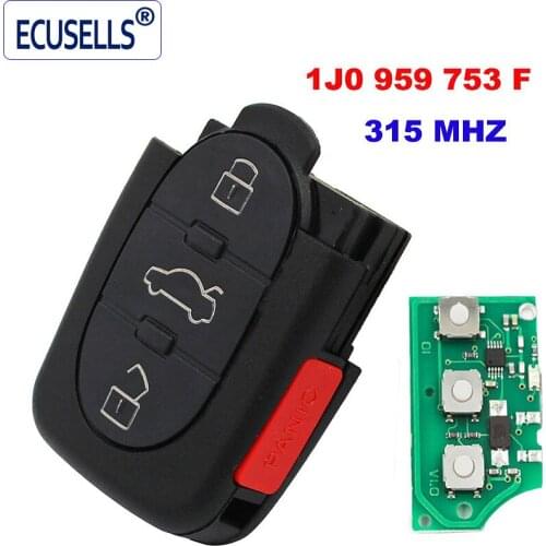 3B+PANIC 315MHZ Remote Key 4 Buttons 1J0 959 753 F For VW 1999-2001 PASSAT GOLF BEETLE