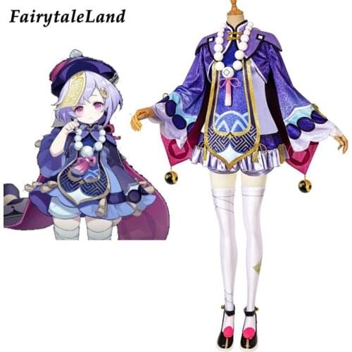 Genshin Impact QiQi Cosplay Costume Carnival Halloween Lolita Outfit Japan Cute Dress Props Stage Performance Outfit