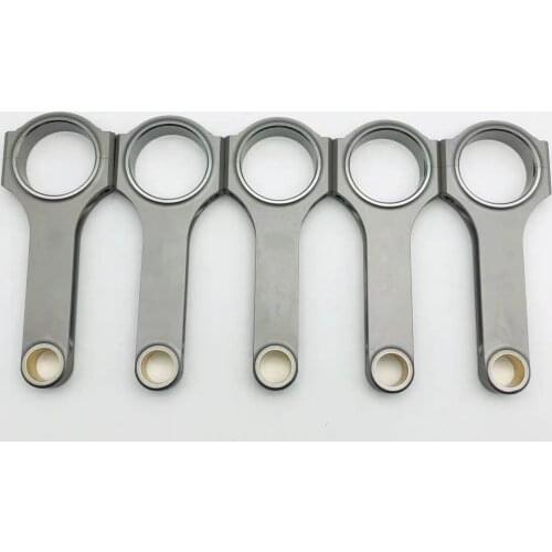 5 pieces H-beam forged Connecting Rods conrods For 02-04 VOLVO T5 B5234T3 2.3HPT 147mm 53mm 21mm one set