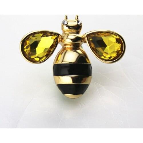 2020 Insect Series style fashion alloy Enamel bee inlaid drip glass personality brooch
