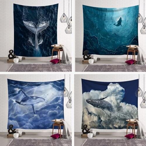 Wall Art Sleeping pad large Wall hanging carpets Tapestry room Decor whale print Yoga Mat Blanket mandala Tapestry 150x150cm