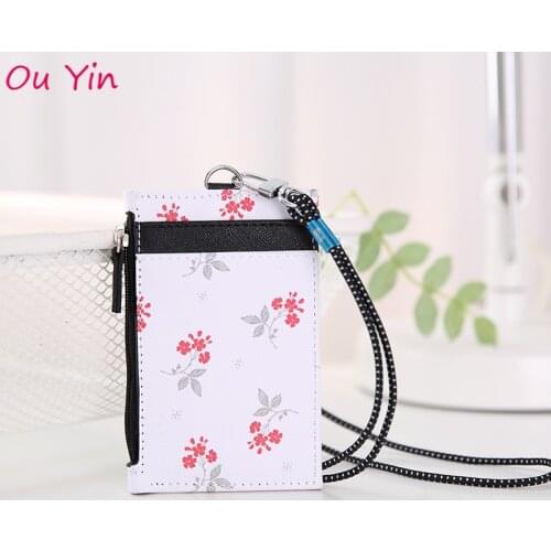 New Multifunctional Lady ID Card Holder Fashion Flower Credit Card Student Meal Card Subway IC Card Holder Coin Purse Gift