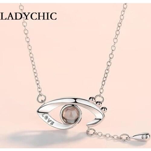 New Design Angel Eye 100 languages I love you Projection Pendant Necklace Fashion Romantic Birthday Gift for Girlfriend Lover