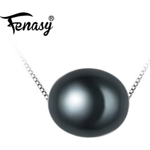 FENASY necklaces & pendants,white black pink pearl necklace for women,sterling-silver-jewelry with nice jewelry box