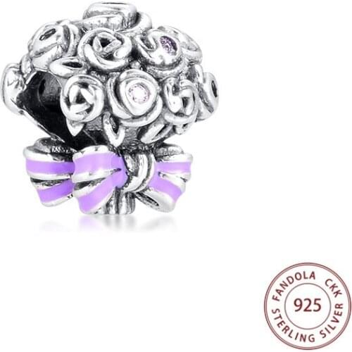 Authentic 925 Sterling Silver Celebration Bouquet Charm Beads for Jewelry Making Fits Original Charms Bracelet Berloque