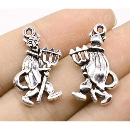 15pcs/lot--26x15mm, Antique silver plated Devil charms,DIY supplies, Jewelry accessories