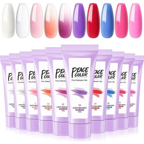 Poly UV Nail Gel 15ml Extension Quick Builder Gel For Nail Art Jelly Gel Manicure Supply Poly Polish Nail Gel Glitter
