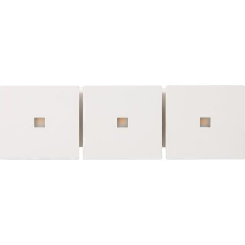 Ceiling or wall LED lamp, rectangular 11x34cm, 3x6W 1.800 lumens, 3000K, modern design, elegant and simple, white lacquered