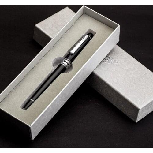 Hero pen classic 77 pure black and white with frosted silver ink pen students practicing iridium fountain pen