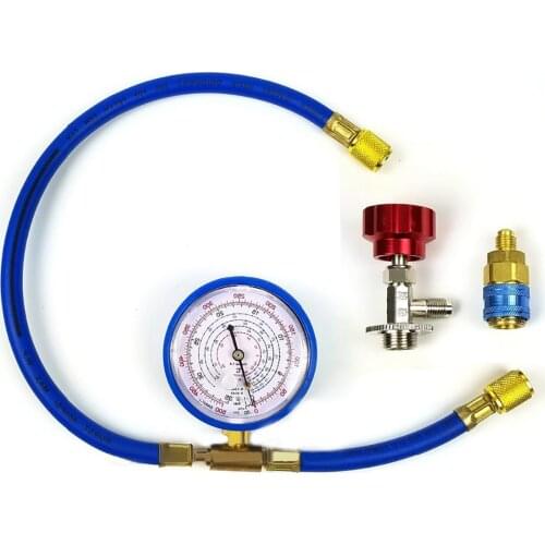 1 Set New M14 R134a Refrigerant Charging Hose With Gauge Recharge Measuring Tool