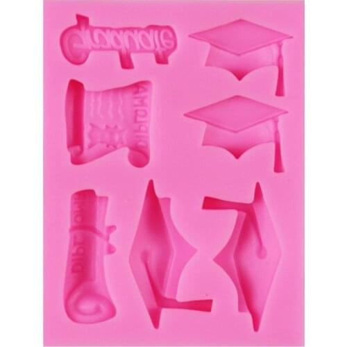 DIY Graduate Silicone Molds Bachelor Cap Fondant Mold Party Cake Decorating Tool Candy Clay Chocolate Gumpaste Mould Accessories