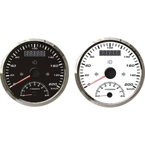 85MM GPS Marine Speedometer 200KM/H Tachometer with White Backlight Suitable for Yachts Ships Motorcycles Car