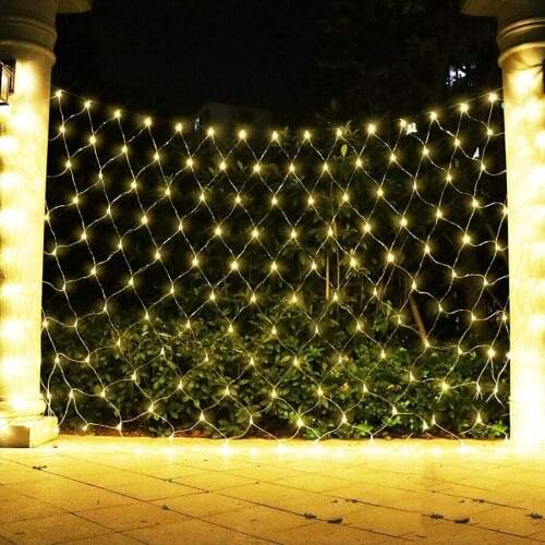 3X2M 6X4M 10X1M Outdoor LED Net Light 8 Mode Christmas Fairy String Light Window Curtain Xmas Tree Wrap Net Light