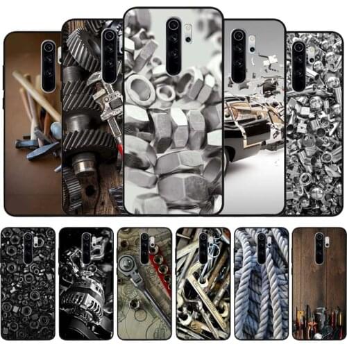 Spare parts black Silicone Phone Case For Redmi note 9 8 7 Pro S 8T 7A Cover