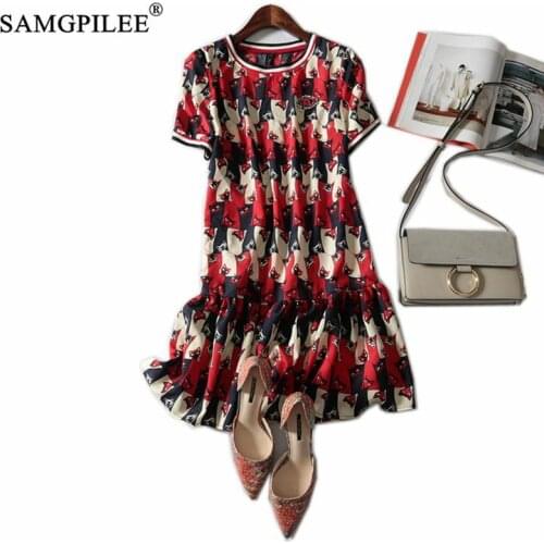 Women Dresses Summer 2020 Vestido Casual Dress Trumpet Mermaid Print Short Sleeve Elegant Dress O-neck Women Summer Dresses 4XL