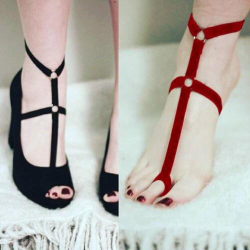 Solid Color Bandage Soft Fashion Anklet Women Barefoot Beach Accessory Decor shoe inserts